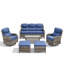 Ensemble de conversation de patio en osier 6 pièces avec chaises pivotantes et table basse-1135739673-1135739672