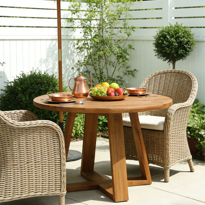 47.2" Solid Wood Round Dining Table