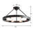 Lionelle 6-light 24" Black Metal Round Rustic Semi-Flush Mount