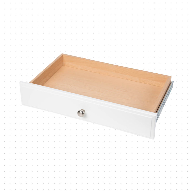 Tiroir à quadrillage en bois manufacturé, Blanc, H 4 po x l 24 po x P 14 po