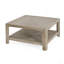 Table basse carrée avec rangement, frêne clair