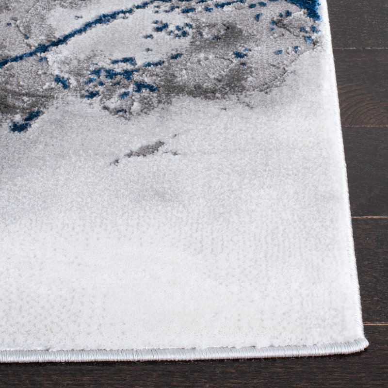 John-Paul Craft Performance Abstract Rug, Runner 2'3" x 16', Gray/Blue