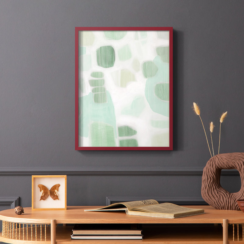 River Shapes I, reproduction encadrée - bois massif, Rouge, H 10 po x l 8 po