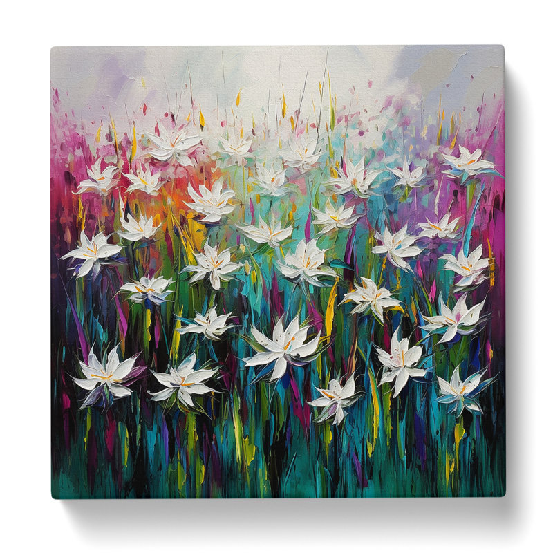 Lily Flower Color Field Painting No.3 - Wrapped Canvas, 50cm H x 50cm W x 3cm D