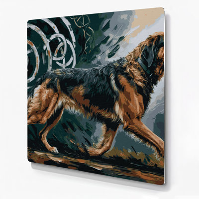 «Dogs Irish Wolfhound», art mural en métal bleu