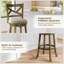 Ensemble de 2 tabourets de bar pivotants de 30 po de hauteur de bar avec dossiers et structure en bois-128949373