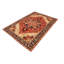 Tapis rouge / bleu en laine noué à la main 9 pi 10 po x 10 pi 8 po Abbigail Southwestern