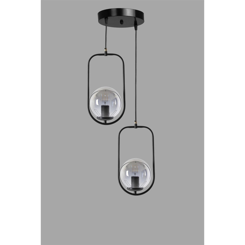 Willowood 2 - Light Cluster Pendant, Black, Smoke