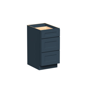 Meuble bas DL Cabinetry (prêt à assembler) style Shaker à 3 tiroirs - Gris cyber