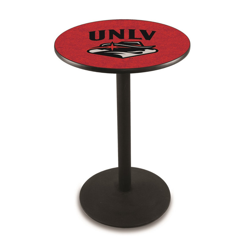 Round Metal Base Dining Table, Black Wrinkle, University of Nevada Las Vegas