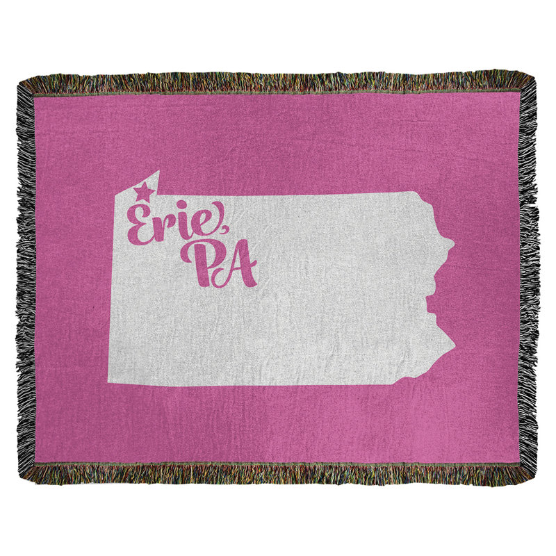 Hand Woven Throw Blanket, 37" W x 52" L, Pink