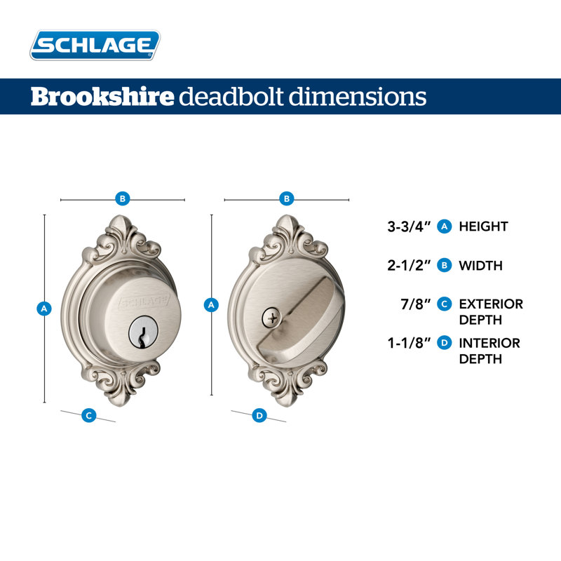 Single Cylinder Deadbolt with Brookshire Trim, Aged Bronze, Keyed Alike, Yes