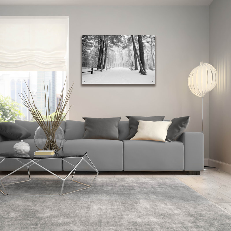 «Winter's Path» par Monte Nagler, art mural en verre acrylique, H 24 po x l 36 po x P 0,2 po