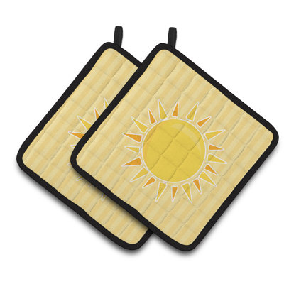 Soleil de soleil de soleil sur rayures cuisinier poignée caroline
