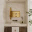 Armoire à pharmacie ronde avec cadre en métal 31,5 pouces avec miroir et tablettes réglables-1724055916