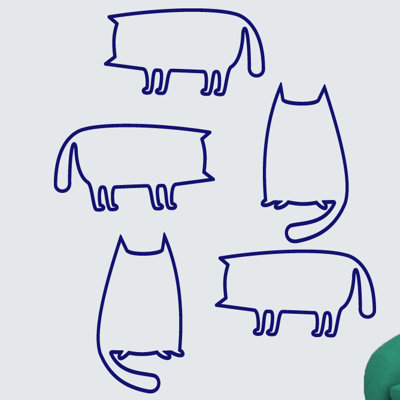 Ensemble d’adhésif décoratif 5 pièces contours de chat