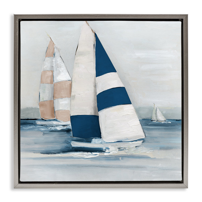Cadre flottant rayé, conception de Sally Swatland, H 25 po x l 25 po, Cadre flottant gris lustré