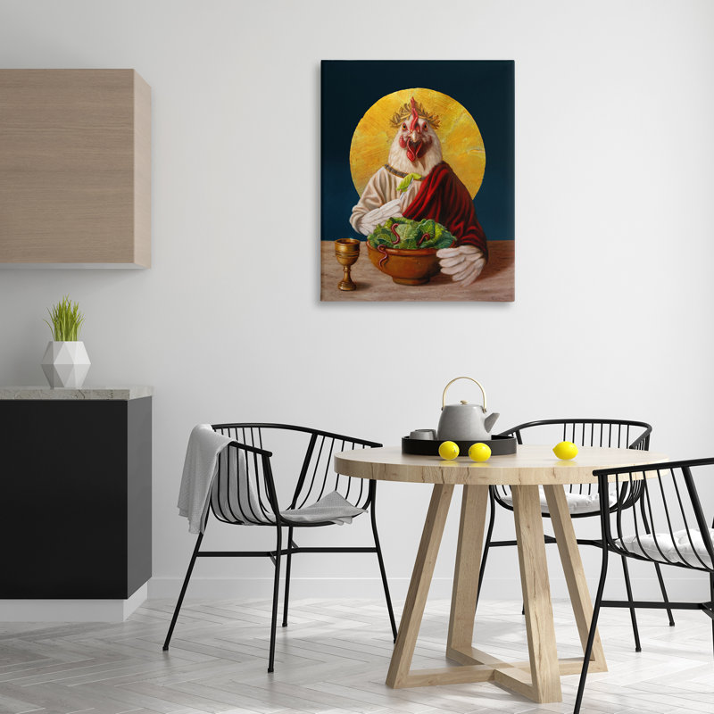 Art mural classique sur poule avec repas par Lucia Heffernan, H 40 po x l 30 po