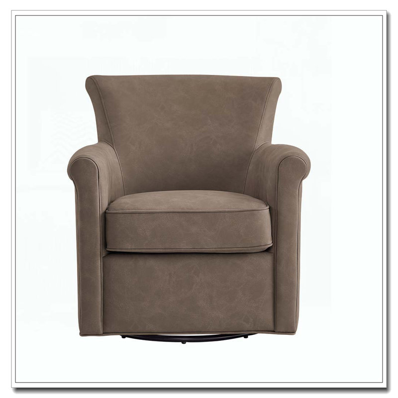 Fauteuil d'appoint pivotant en similicuir, Espresso