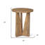 Table de bout ronde 22 "en bois massif naturel vieilli