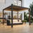 Metal Louvered Pergola with Solar Lights-104879266