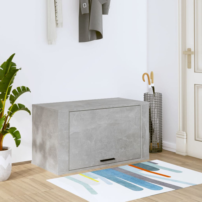 4 Pair Shoe Storage Cabinet, Concrete Grey