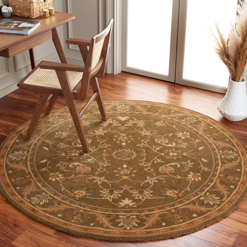 Tapis oriental en laine touffeté à la main Dunbar, Rond 8 pi