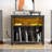 Braeson LED Record Player Stand, Large Media Storage Cabinet Shelves Table with Built-In Power Outle-1834351311