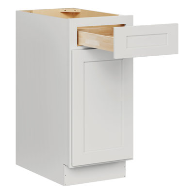 15"W * 34.5"H * 24"D Shaker Dove Ready to Assemble Shaker Base Kitchen Cabinet with Drawers and Shelves
