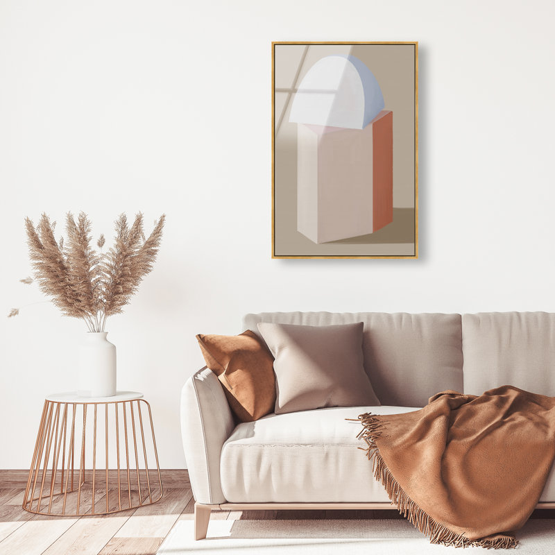 Sculptural Composition Print by Oliver Gal, 31"H x 46"W, Gold Floater Frame