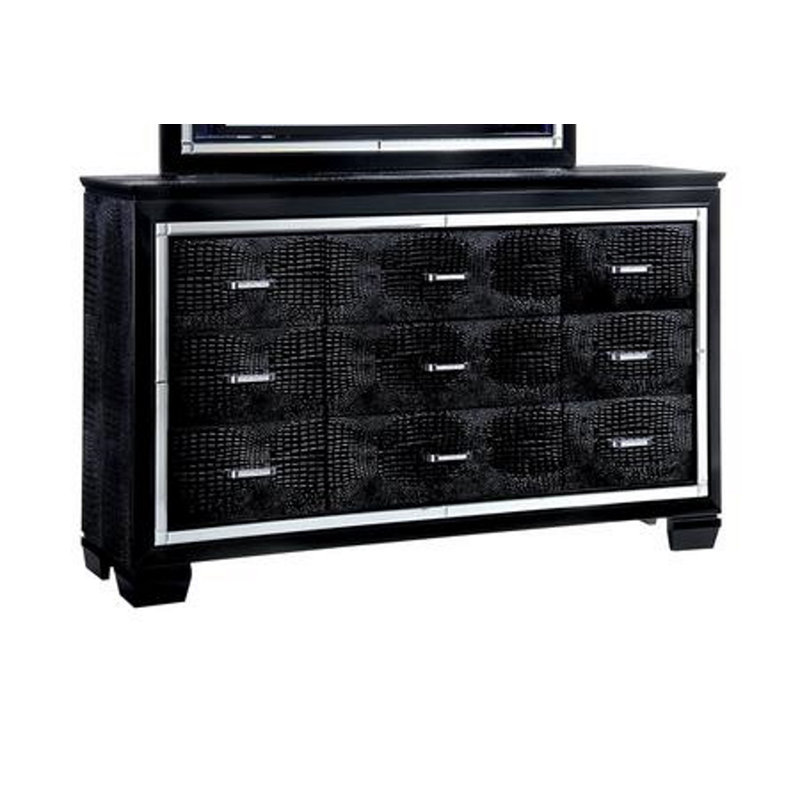 Commode à 9 tiroirs Sariyah, Noir