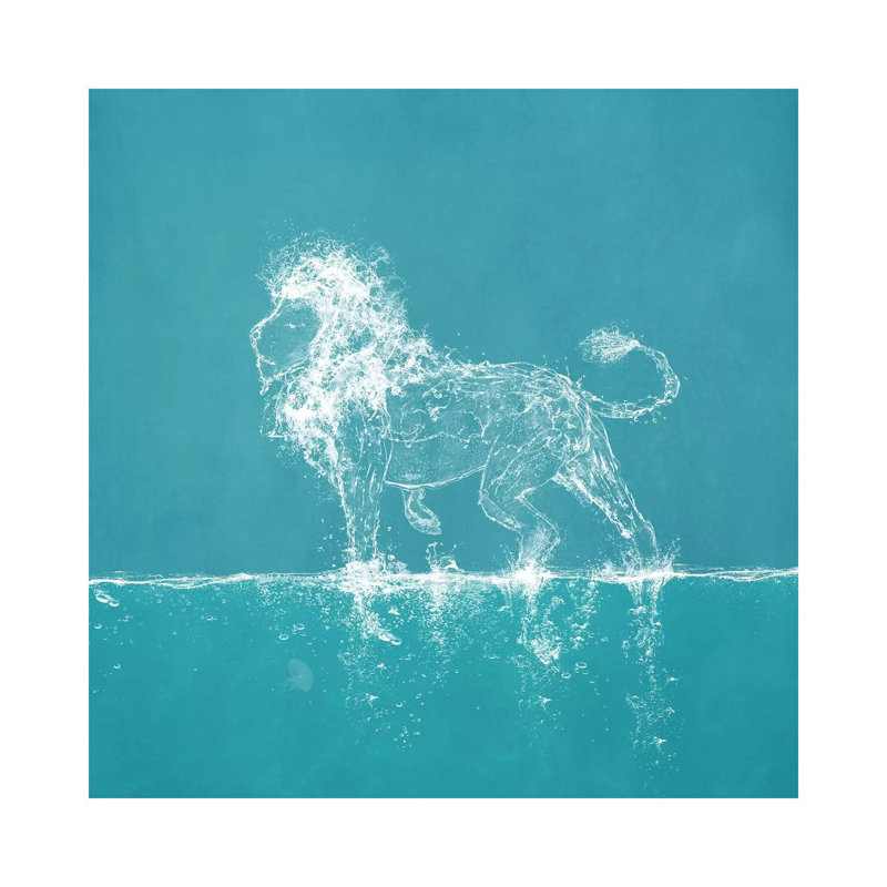 Water Lion by Paula Belle Flores - Wrapped Canvas Print, 30.48cm H x 30.48cm W x 1.905cm D