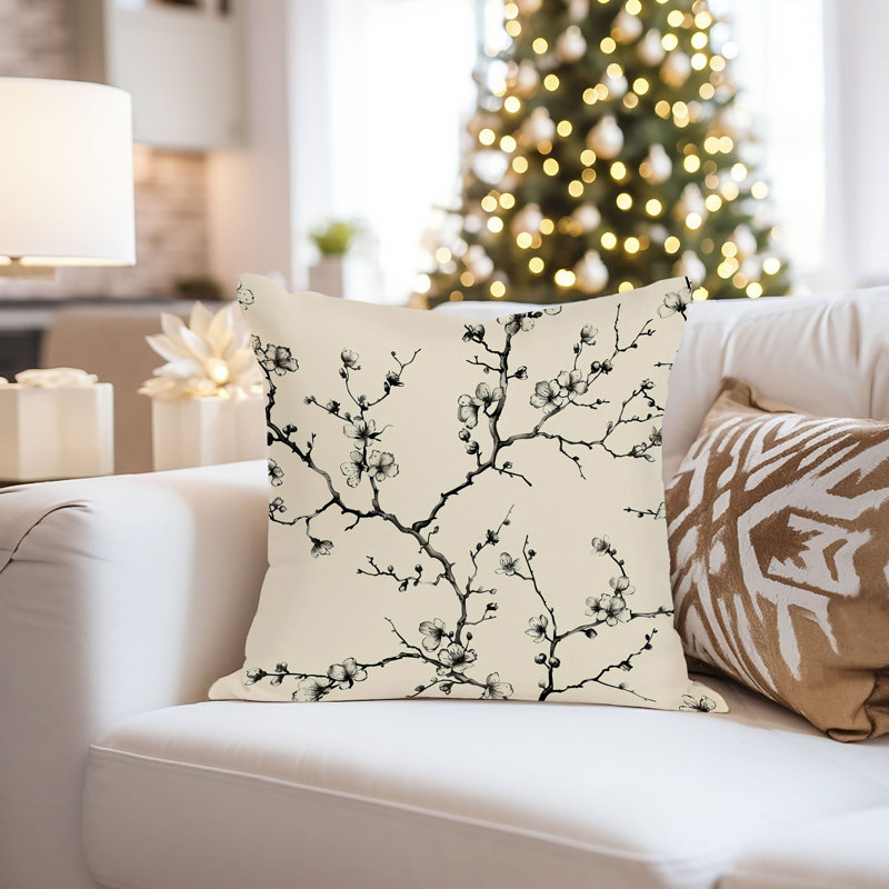 Botanical Tree IV Rustic Throw Pillow Cover, 16"H x 16"W