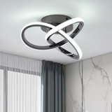 Janyia 1 - Light 10.23" Unique/Statement Geometric LED Semi Flush Mount