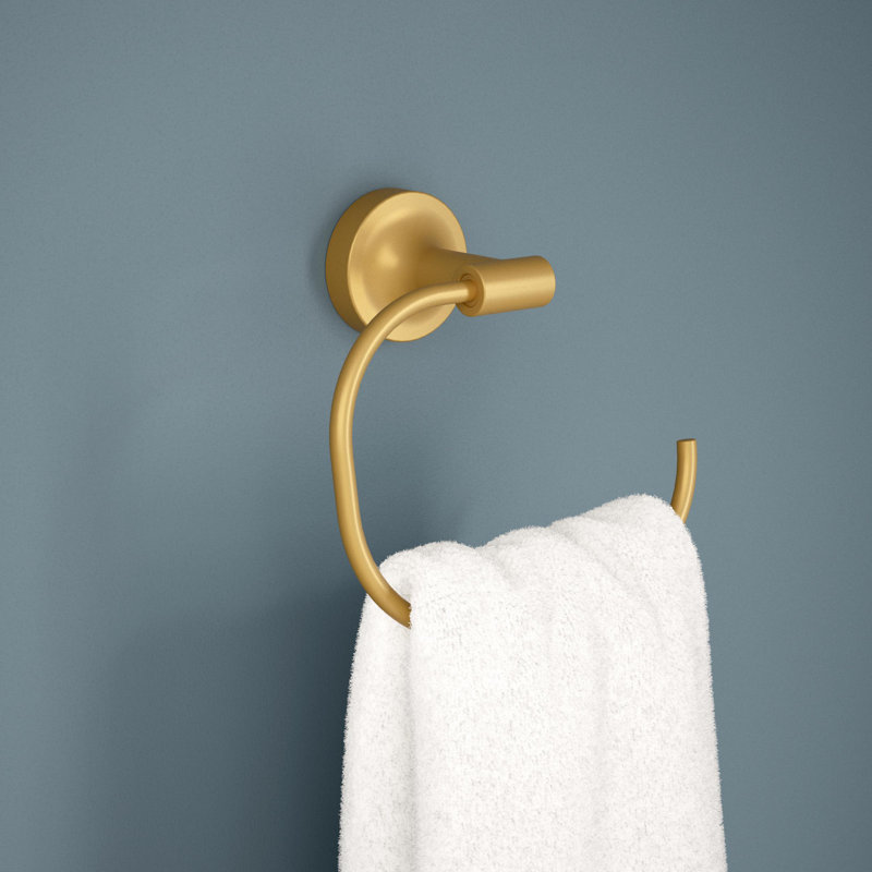Voisin Round Open Towel Ring Bath Hardware Accessory in Satin Gold