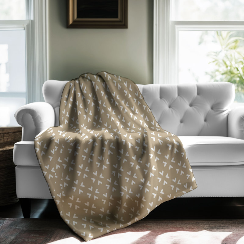 Motif bleu - couverture sherpa de qualité supérieure 1 pièce, Grand lit