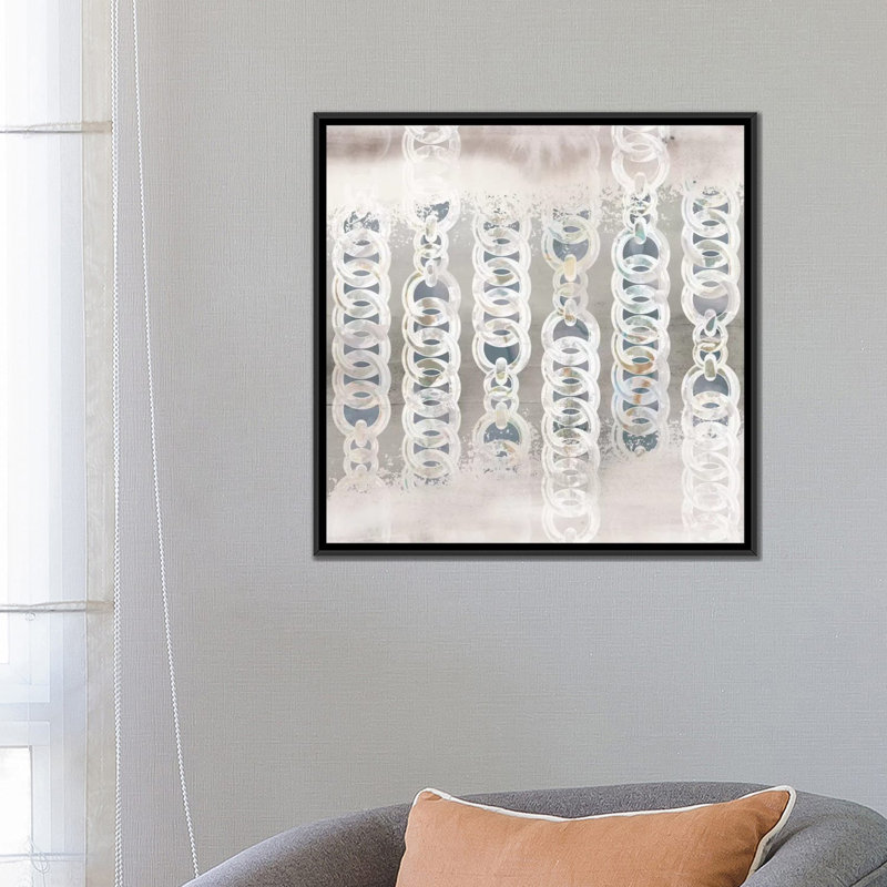 «Chainink I», impression sur toile, H 18 po x l 18 po x P 1,5 po, Toile encadrée noire, Pas de tapis
