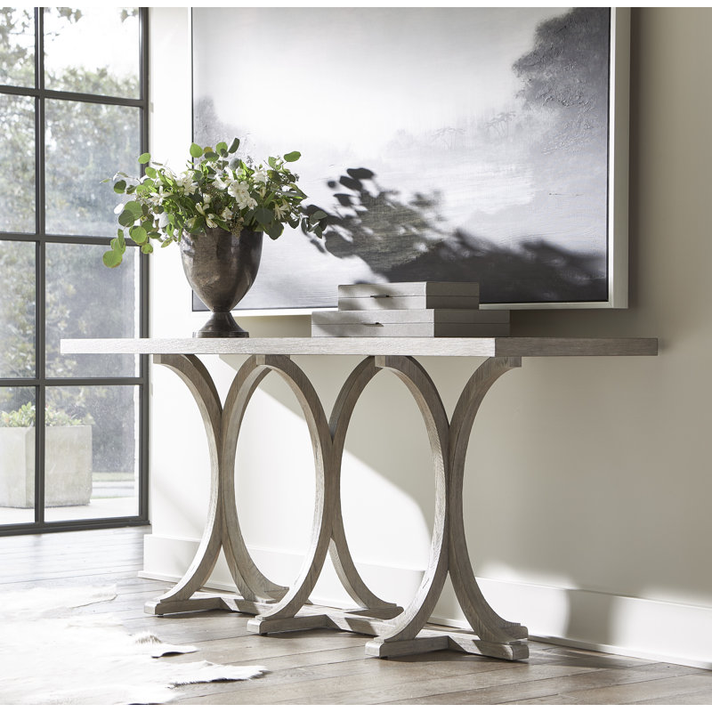 Albion Transitional Gray Wood Console Table with Storage
