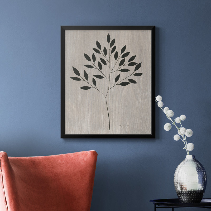 Feuilles et bois I, toile encadrée de qualité supérieure - prête à être accrochée, Noir, H 24 po x l 20 po