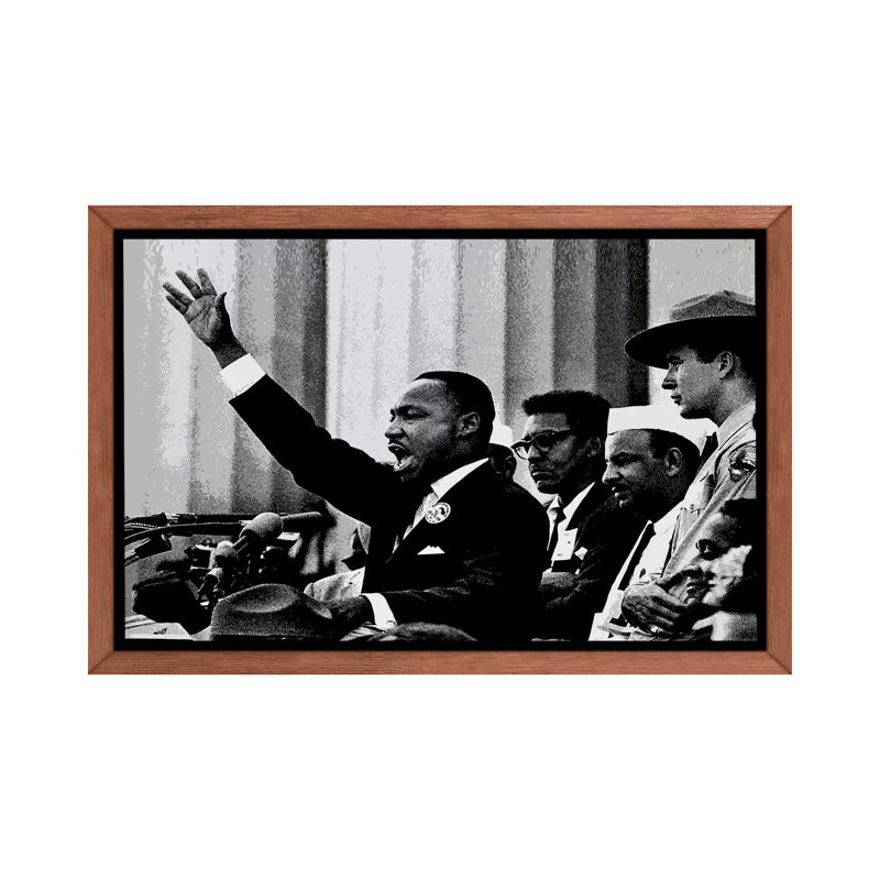 Martin Luther King - reproduction de photo, Toile avec cadre en bois classique, H 18 po x l 26 po x P 1,5 po
