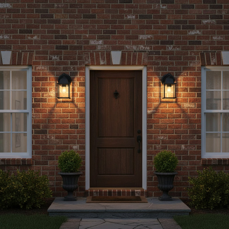 1 Light Exterior Lighting In Black Finish And Clear Shade, Black
