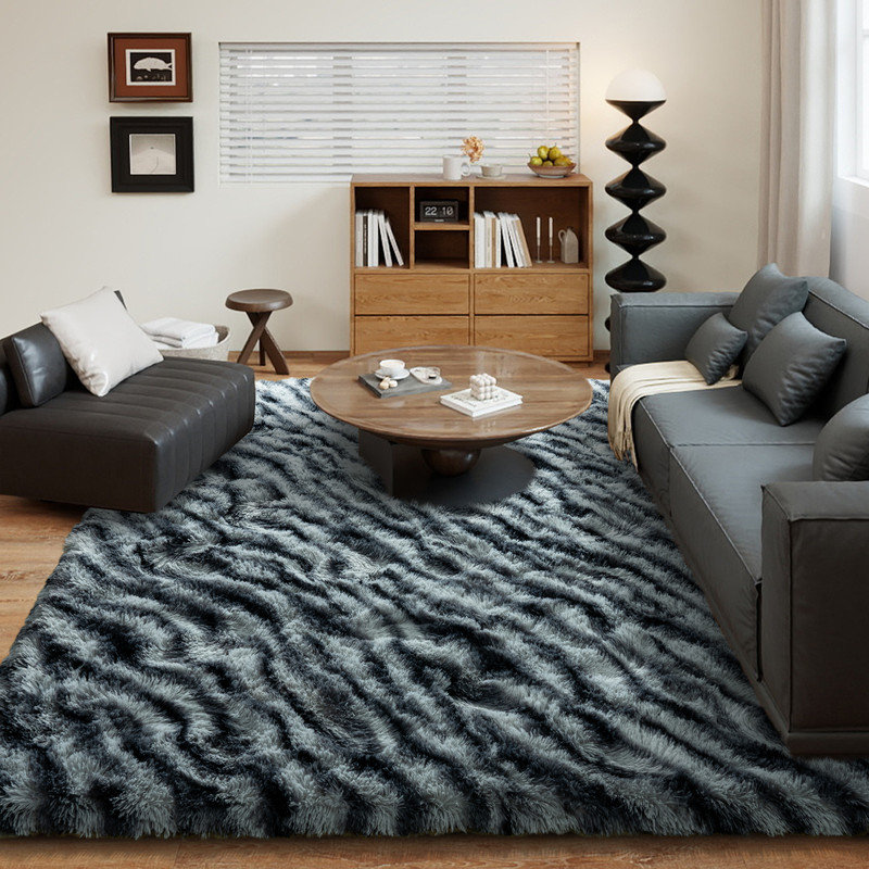 Ultra Fluffy Fuzzy Shag Area Tie-dye blue&yellow Indoor Carpet for Living Room Bedroom Bedside Office Hotel