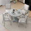 Ensemble de salle à manger extensible 5 pièces Trexm Retro Table ronde et 4 chaises pour la salle à manger de cuisine (chêne gris antique)-1533822827-1533822828-1533822830