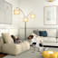 Tripod Floor Lamp With Shelf, Standing Light Reading Lamp With Large Lampshade, Foot Switch