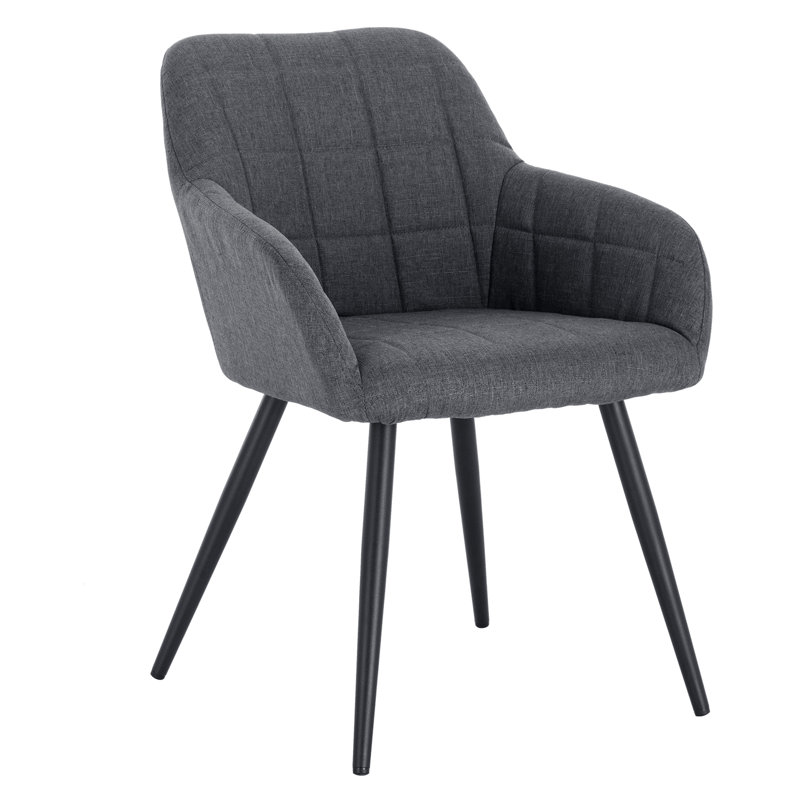 Lucerne Upholstered Dining Chair, Dark Grey