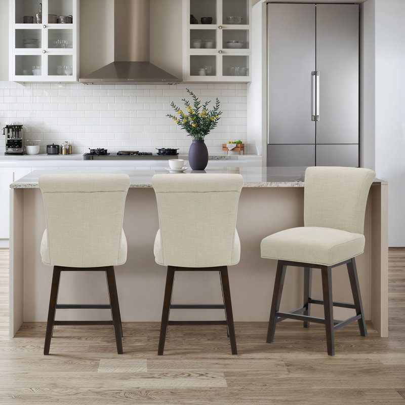 Tabouret de comptoir 26 po Alanys, Lin / tissu