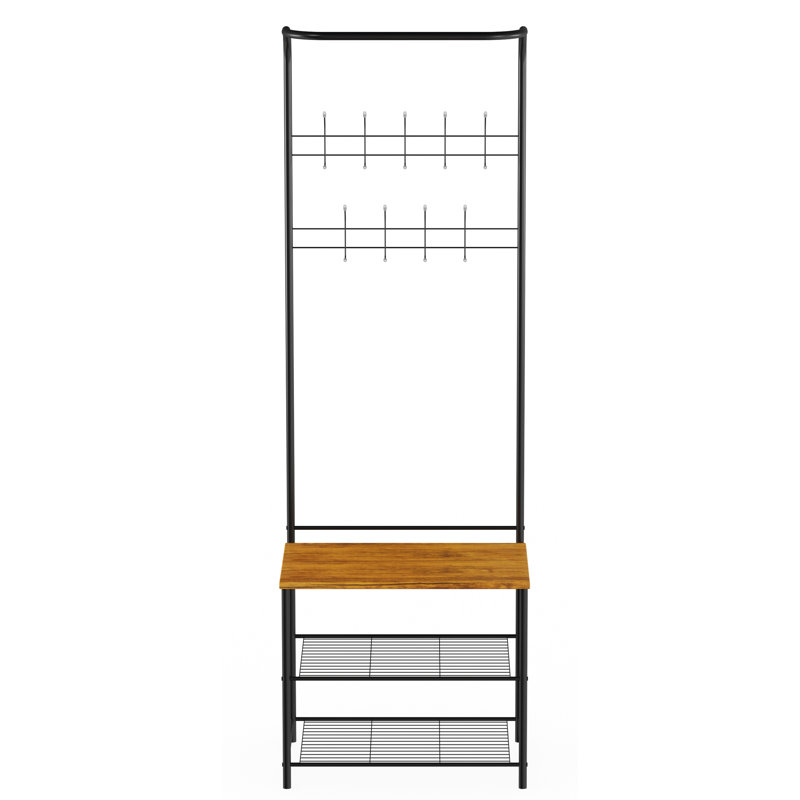 Hall Tree 60.33cm Wide with Bench and Shoe Storage