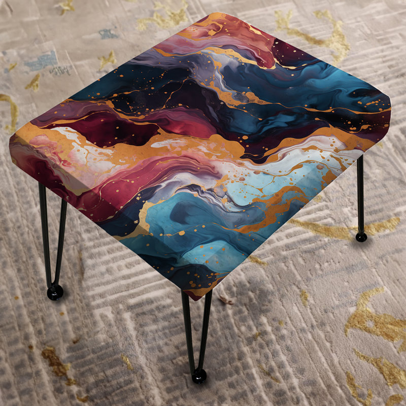 Gold Galactic Dreams Marble Dreams - Marble Rectangle Ottoman