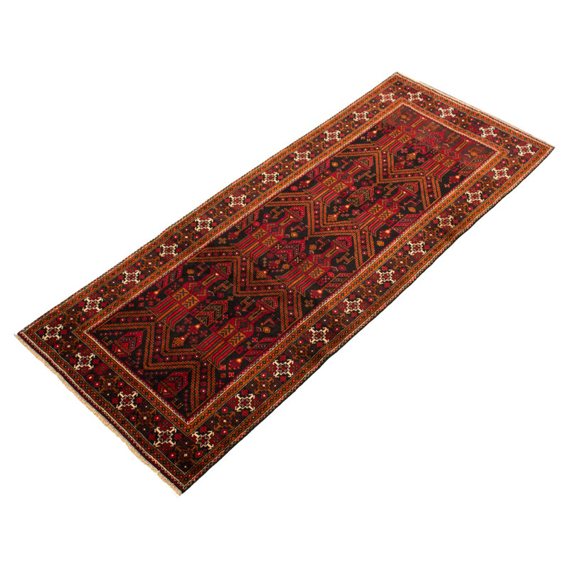 Tapis de bois one-of-kind à la main-noué la 2010 anatolian brun 3 pi 11 po x 9 pi 10 po Hobkirk