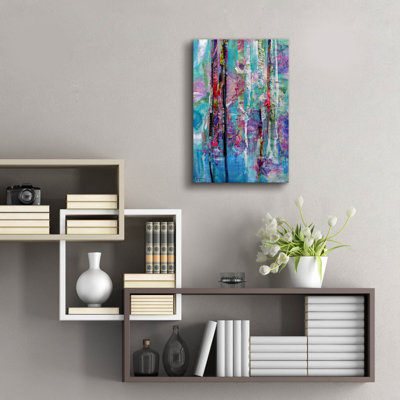  «Bloom Shimmer Sparkles 2» par Dorothy Fagan, art mural en verre acrylique, 16 po x 24 po
